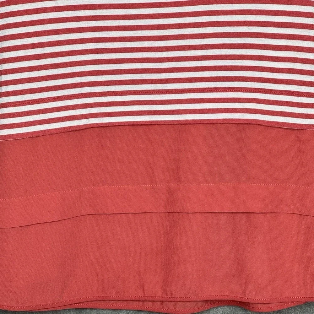Michael Kors 1X Shirt Top Pink Striped‎ Sleeveless Scoop Neck Stretch Womens